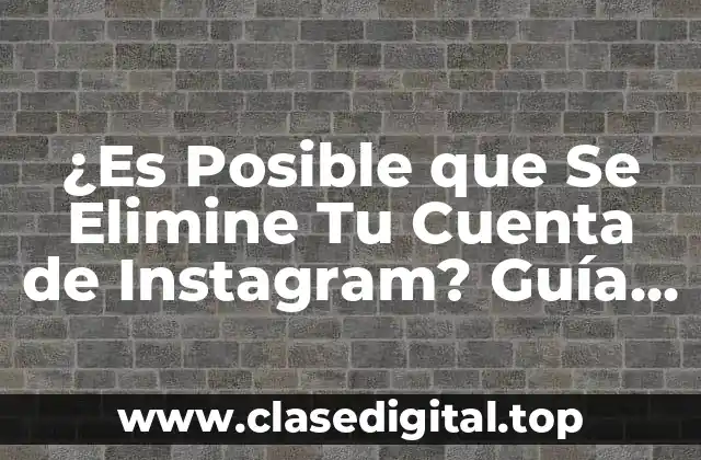 ¿Es Posible que Se Elimine Tu Cuenta de Instagram? Guía Completa