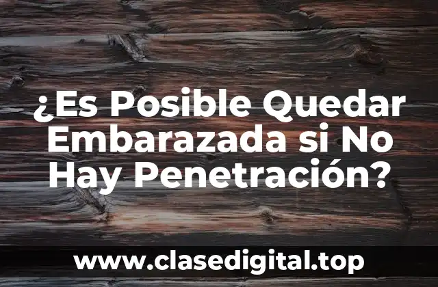 ¿Es Posible Quedar Embarazada si No Hay Penetración?