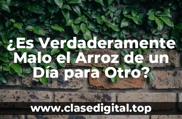 ¿Es Verdaderamente Malo el Arroz de un Día para Otro?