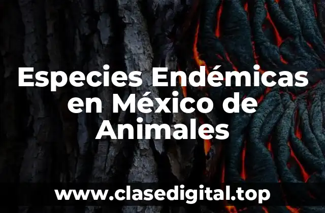 Especies Endémicas en México de Animales