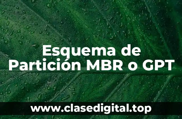 ¿Qué es el Esquema de Partición MBR?
