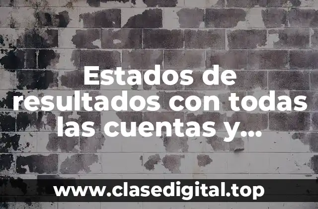 Estados de resultados con todas las cuentas y Significado