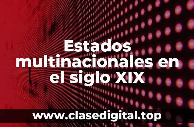 Estados multinacionales en el siglo XIX