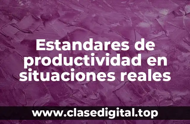 Ejemplos de estandares de productividad en situaciones reales