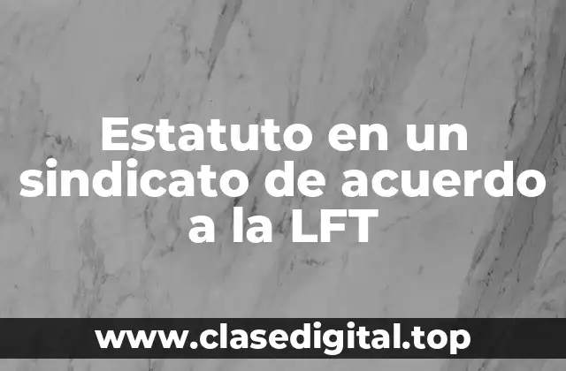 Estatuto en un sindicato de acuerdo a la LFT