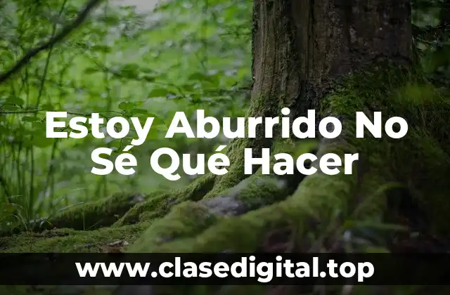 Estoy Aburrido No Sé Qué Hacer