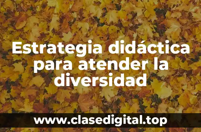 Estrategia didáctica para atender la diversidad