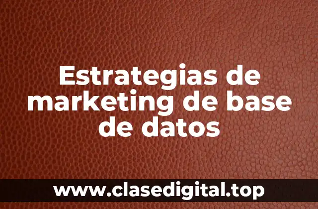 Estrategias de marketing de base de datos