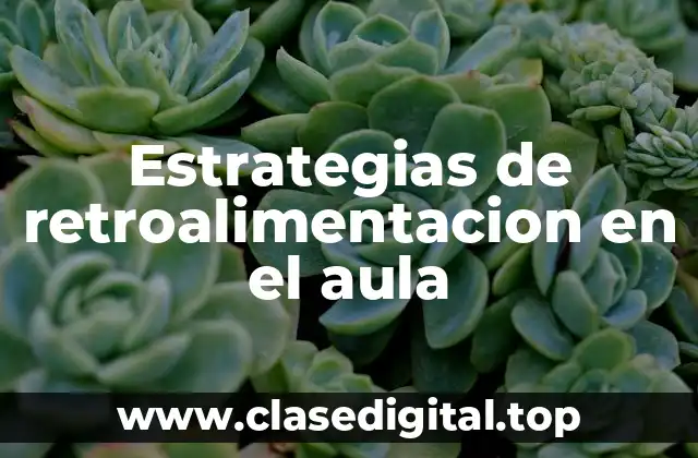 Ejemplos de estrategias de retroalimentación en el aula