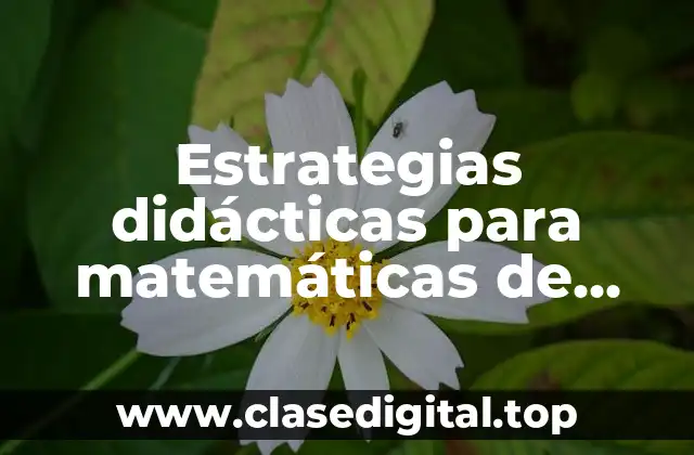 Estrategias didácticas para matemáticas de secundaria