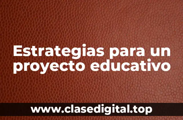 Ejemplos de estrategias para un proyecto educativo