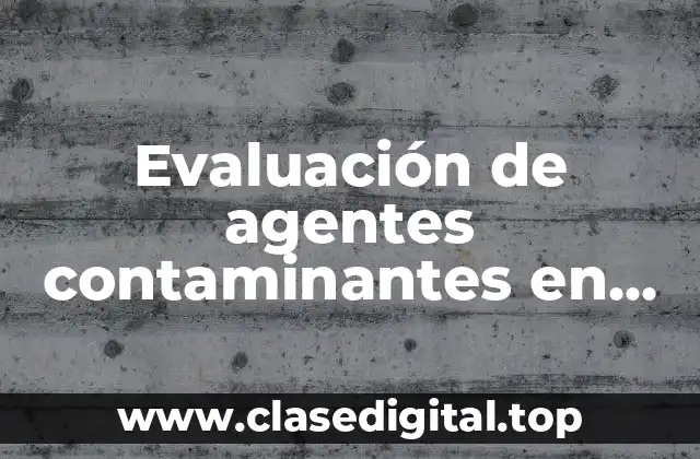 Evaluación de agentes contaminantes en obra y Significado