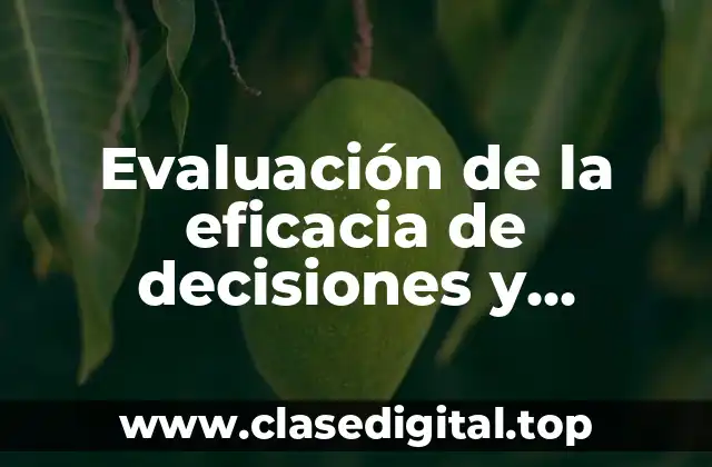 Evaluación de la eficacia de decisiones y Significado