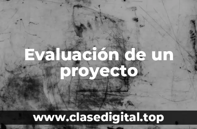 Evaluación de un proyecto