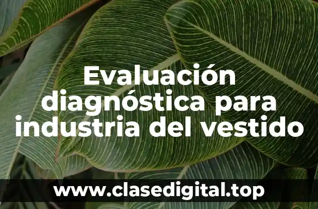 Evaluación diagnóstica para industria del vestido