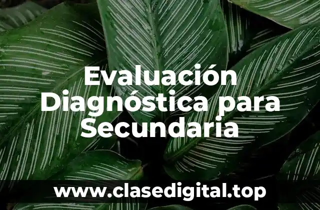 Evaluación Diagnóstica para Secundaria