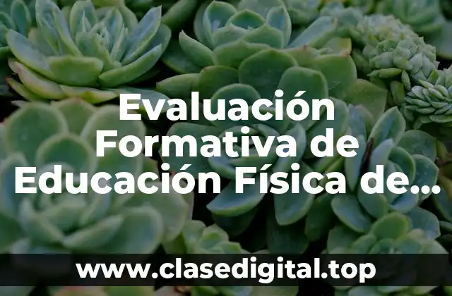 Evaluación Formativa de Educación Física de Secundaria