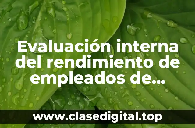 Evaluación interna del rendimiento de empleados de constructoras