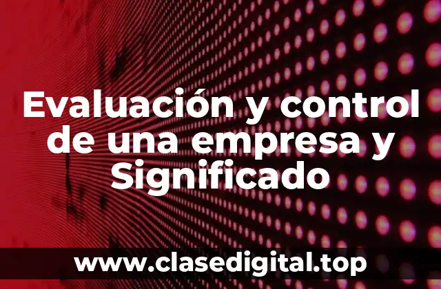 Ejemplos de evaluación y control de una empresa