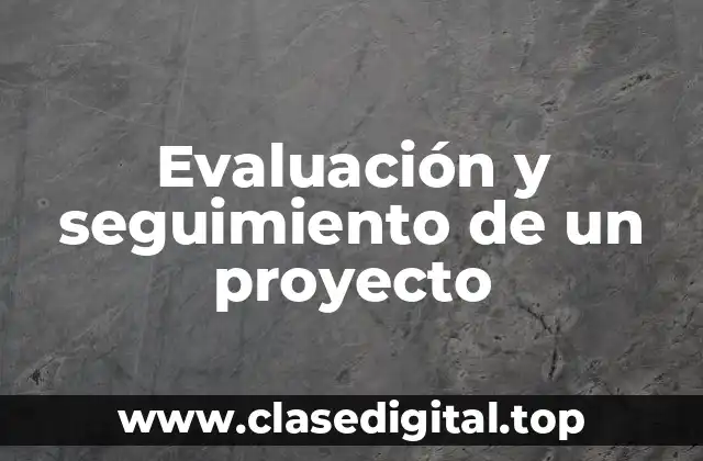 Evaluación y seguimiento de un proyecto