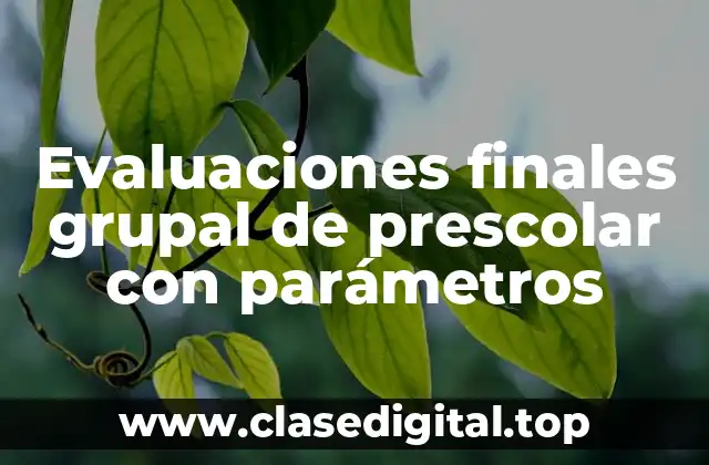 Evaluaciones finales grupal de prescolar con parámetros