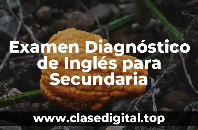Examen Diagnóstico de Inglés para Secundaria