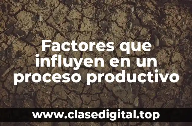 Factores que influyen en un proceso productivo