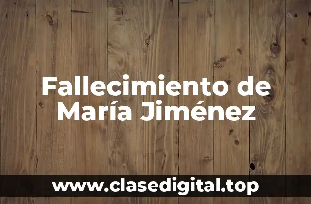 Fallecimiento de María Jiménez