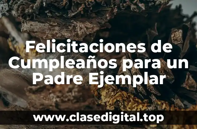 Felicitaciones de Cumpleaños para un Padre Ejemplar