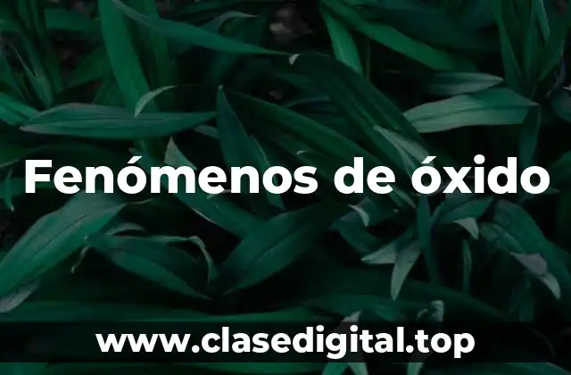 Fenómenos de óxido