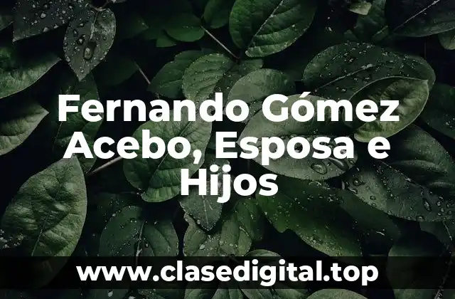 Fernando Gómez Acebo, Esposa e Hijos