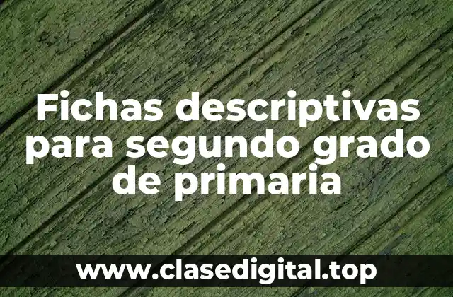 Fichas descriptivas para segundo grado de primaria