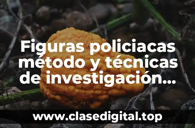 Figuras policiacas método y técnicas de investigación criminalística