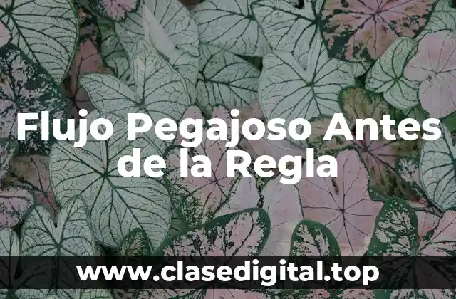 Flujo Pegajoso Antes de la Regla