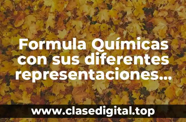 Formula Químicas con sus diferentes representaciones niveles