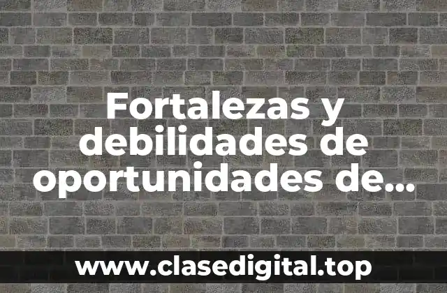 Fortalezas y debilidades de oportunidades de maestros