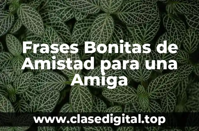 Frases Bonitas de Amistad para una Amiga