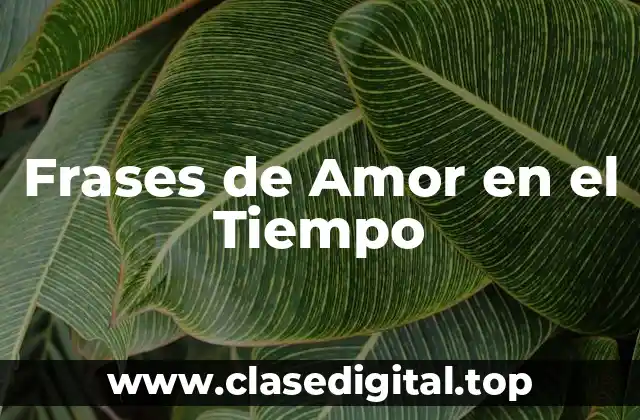 Frases de Amor en el Tiempo