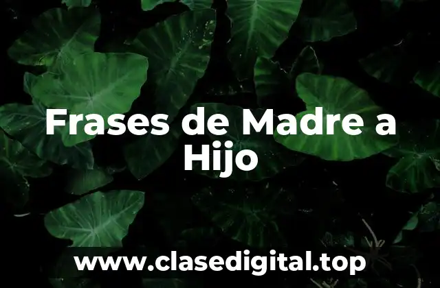 Frases de Madre a Hijo