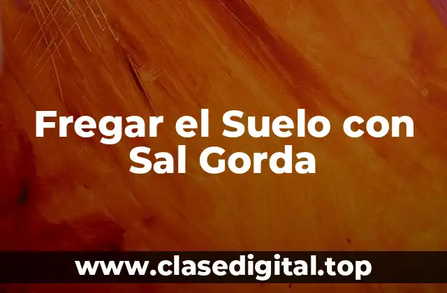 ¿Qué es la Sal Gorda y por qué es Útil para Fregar el Suelo?