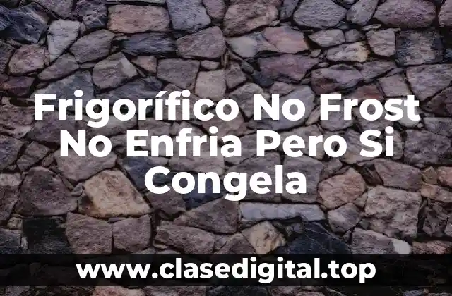 Frigorífico No Frost No Enfria Pero Si Congela