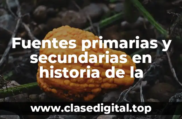 Fuentes primarias y secundarias en historia de la