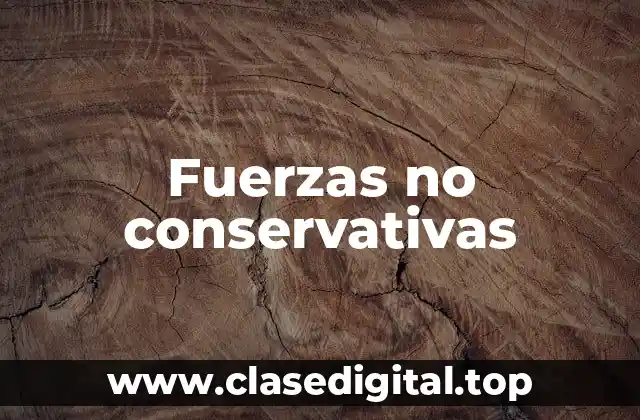 Fuerzas no conservativas