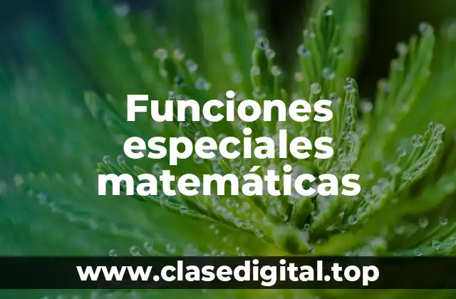Ejemplos de funciones especiales matemáticas