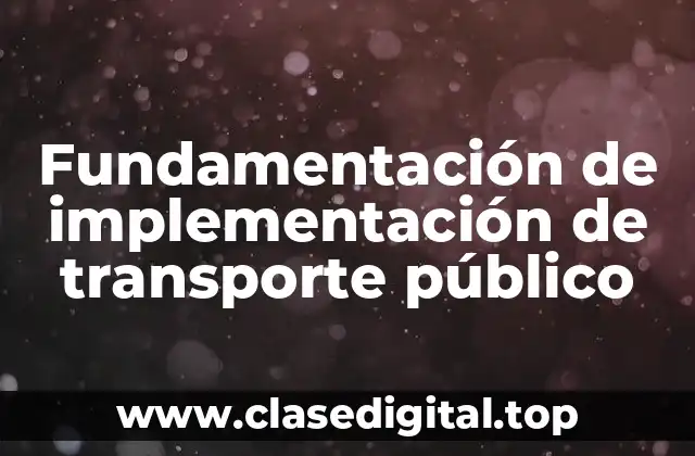 Fundamentación de implementación de transporte público