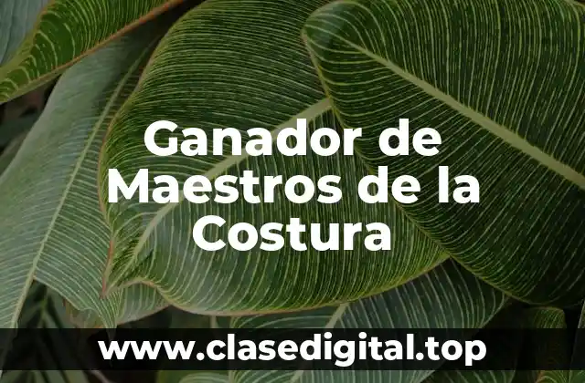 Ganador de Maestros de la Costura