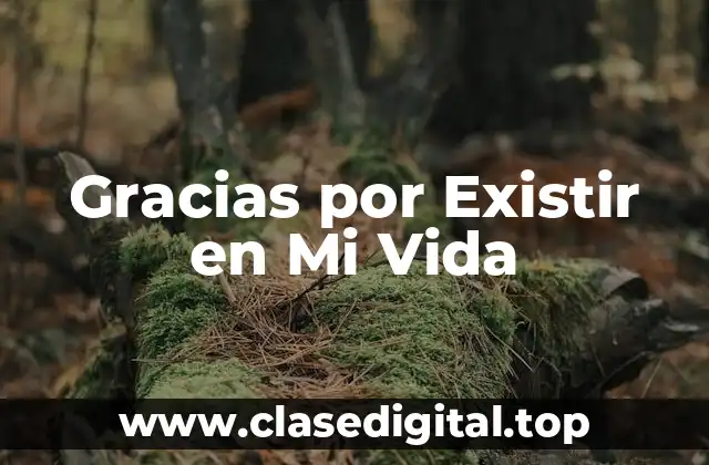 Gracias por Existir en Mi Vida