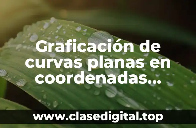 Graficación de curvas planas en coordenadas rectangulares