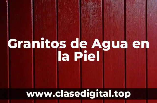 Granitos de Agua en la Piel