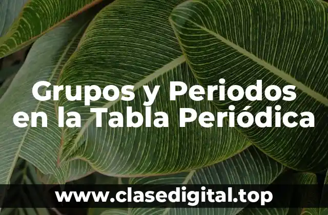 Grupos y Periodos en la Tabla Periódica
